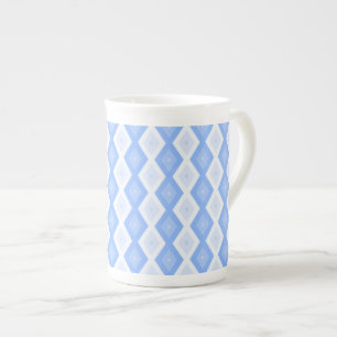 Tasse En Porcelaine Motif en diamant bleu pâle