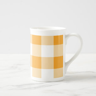 Tasse En Porcelaine Motif En vichy jaune