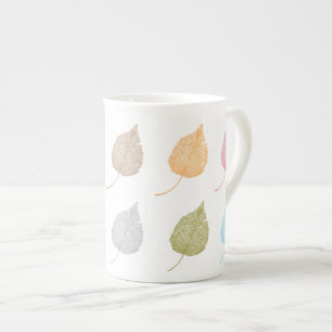 Tasse En Porcelaine Motif feuille coloré