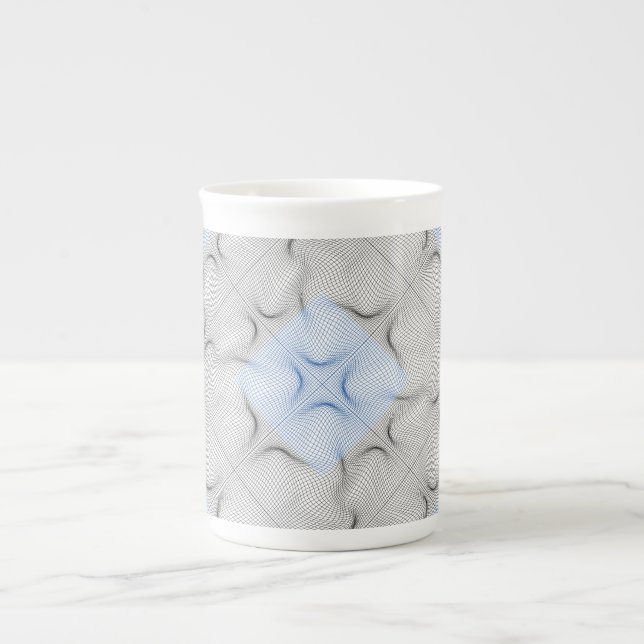 Tasse En Porcelaine Motif filaire 08,B Blanc BG (Devant)