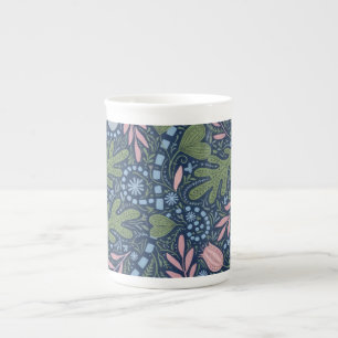Tasse En Porcelaine Motif floral d'art folklorique élégant, botanique