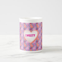 Motif Floral de Cerise de Chat Mignon Personnalisé
