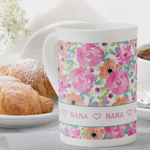 Tasse En Porcelaine Motif floral joli tout autour de Nana