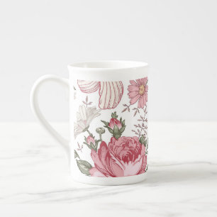 Tasse En Porcelaine Motif floral vintage avec roses