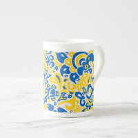 Motif folklorique aux couleurs du drapeau ukrainie