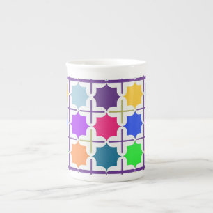Tasse En Porcelaine Motif géométrique abstrait vif en couleurs vives