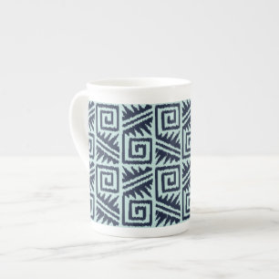 Tasse En Porcelaine Motif Ikat Aztec - Indigo et bleu clair
