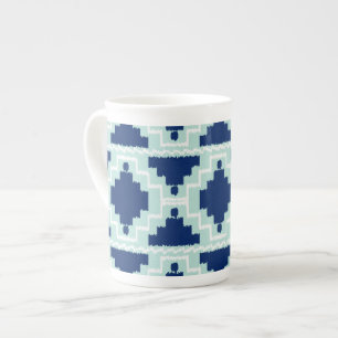 Tasse En Porcelaine Motif Ikat Aztec - Indigo et bleu clair