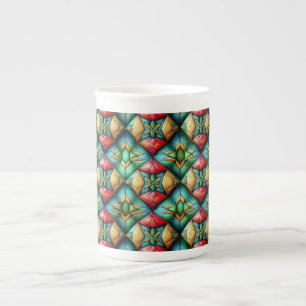 Tasse En Porcelaine Motif mosaïque géométrique africain coloré