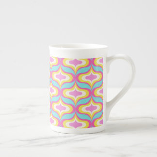 Tasse En Porcelaine Motif Rétro Bleu Rose Blanc