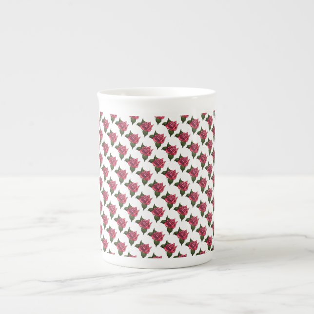 Tasse En Porcelaine Motif rose (Devant)
