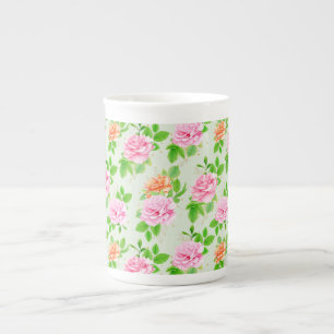 Tasse En Porcelaine Motif Roses Roses Fleurs