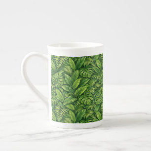 Tasse En Porcelaine Motif sans couture de feuilles tropicales modernes