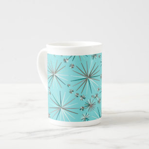 Tasse En Porcelaine Motif Spoutnik du milieu du siècle, Bleu des Oeufs