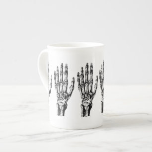 Tasse En Porcelaine Motif squelettique vintage de main