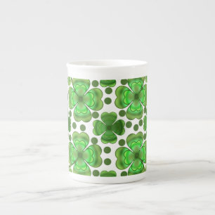 Tasse En Porcelaine Motif Tourbillon et Trèfle Vert Métallisé Personna