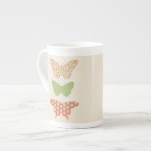 Tasse En Porcelaine Motifs papillons décoratifs sur Arrière - plan crè
