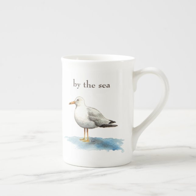 Tasse En Porcelaine Mouette à être par la mer (Droite)