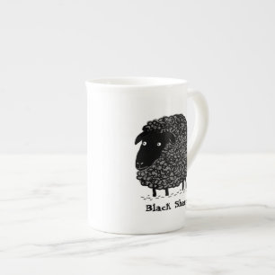 Tasse En Porcelaine Mouton noir avec texte personnalisé