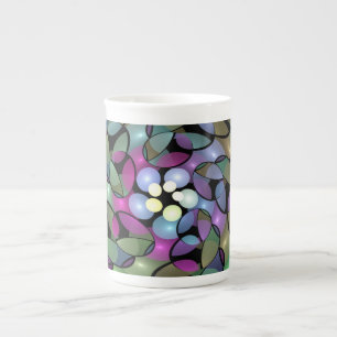 Tasse En Porcelaine Mouvements colorés Art Abstrait Frappe Fractal