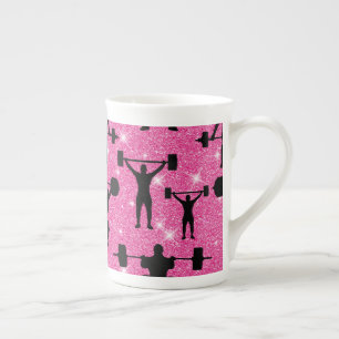 Tasse En Porcelaine Musculation Fitness Entraînement Sport Paillettes