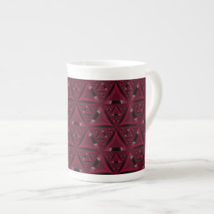 Tasse En Porcelaine Musique chinoise du triangle rouge Sierpinski noir