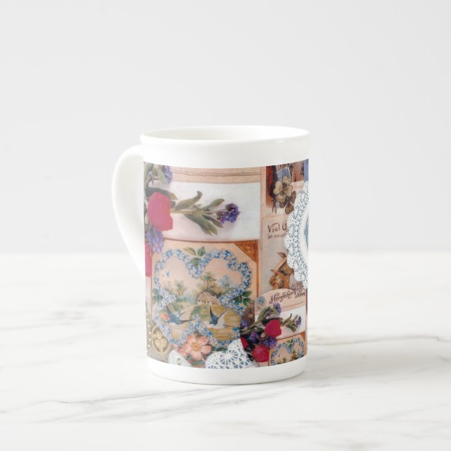Tasse En Porcelaine Musique de Chine osseuse victorienne (Devant gauche)