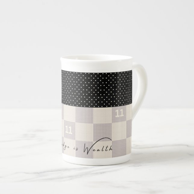 Tasse En Porcelaine Musique en porcelaine beige (Devant droit)