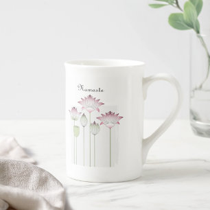 Tasse En Porcelaine Namaste Fleur de Lotus Rose Moderne
