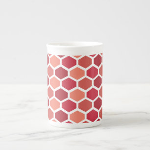 Tasse En Porcelaine Nid d'abeille en rouges