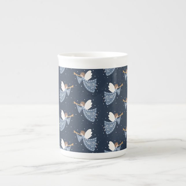 Tasse En Porcelaine Noël Angel Paix sur Terre Fête de Noël (Devant)