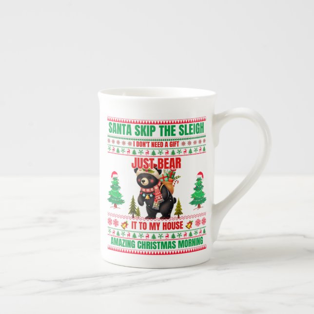 Tasse En Porcelaine Noël Joyeux Noël Pour Ours Noir Cadeau (Droite)