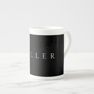 Tasse En Porcelaine Nom classique (ou mot) Noir & Blanc