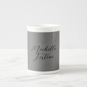 Tasse En Porcelaine Nom d'écriture moderne minimaliste professionnel