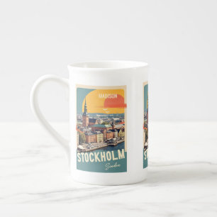 Tasse En Porcelaine Nom et texte personnalisés Stockholm Suède
