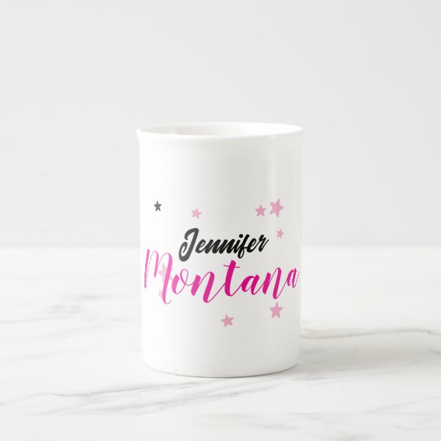 Tasse En Porcelaine Nom minimaliste moderne et élégant professionnel (Devant)
