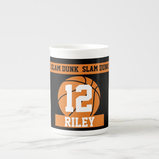 Tasse En Porcelaine Nom personnalisé du basket-ball Age (Devant)