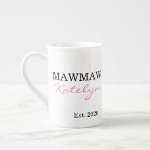 Tasse En Porcelaine Nom personnalisé mignon Mawmaw Année établie