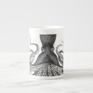 Tasse En Porcelaine Octopus d'impression Vintage