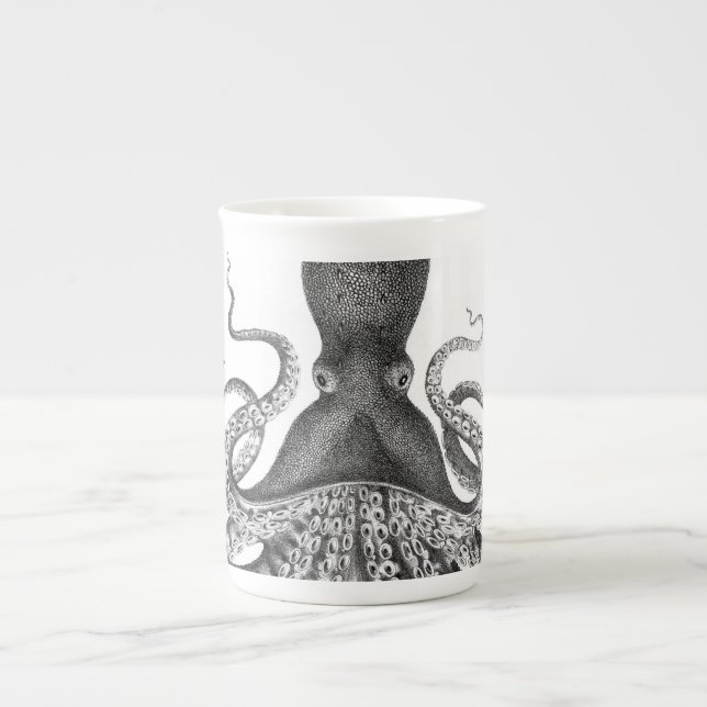 Tasse En Porcelaine Octopus d'impression Vintage (Devant)