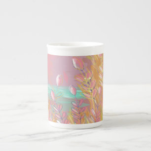 Tasse En Porcelaine Oeuvre contemporaine originale "Le Lac"
