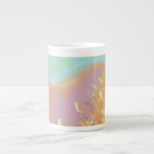 Tasse En Porcelaine Oeuvre contemporaine originale "Le Lac"