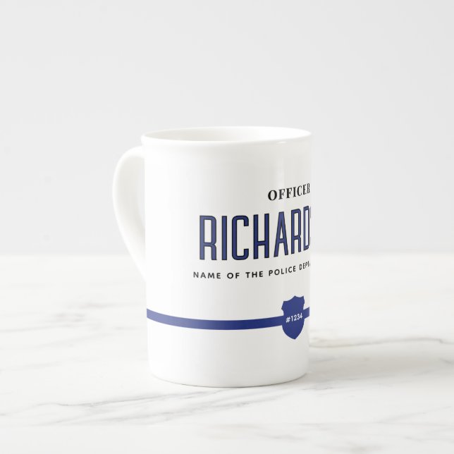 Tasse En Porcelaine Officier de police de ligne mince (Devant gauche)