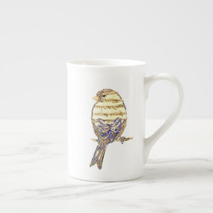 Tasse En Porcelaine Oiseau mignon avec notes de musique Personnaliser