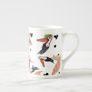 Tasse En Porcelaine Oiseaux Toucan Été Art Tropical Végétalien