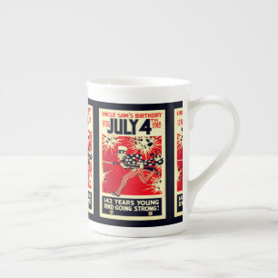 Tasse En Porcelaine Oncle Sam's 142nd Birthday