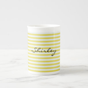 Tasse En Porcelaine Or pâle et rayures blanches par Shirley Taylor