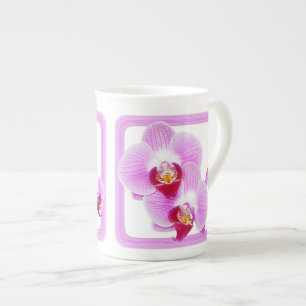 Tasse En Porcelaine Orchidée violette/rose Gros plan Photographie flor