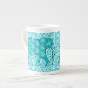Tasse En Porcelaine Paisley - bleu turquoise et aqua