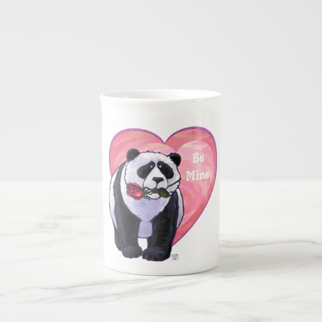 Tasse En Porcelaine Panda Bear Saint Valentin (Devant)